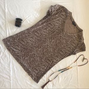 Like New Brown Zebra Print Burnout TShirt